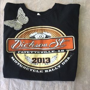 Motorcycle XL Black short sleeved Tsh…
